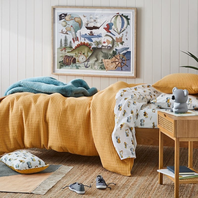 Baxter Quilted Ochre Jersey Duvet Cover Set