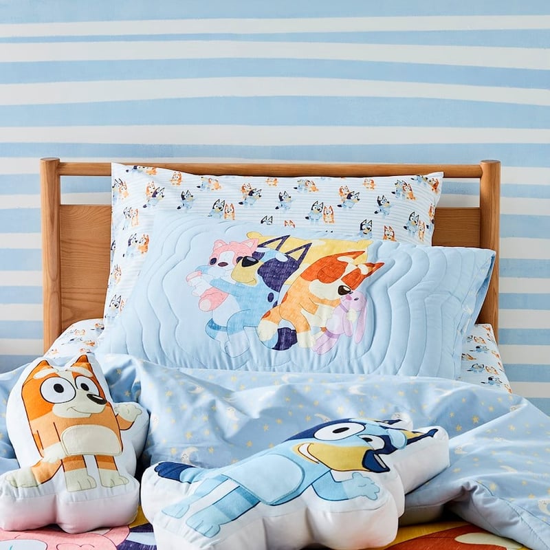 Bluey Chambray Quilted Quilt Cover Set