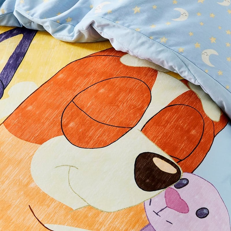 Bluey Chambray Quilted Quilt Cover Set