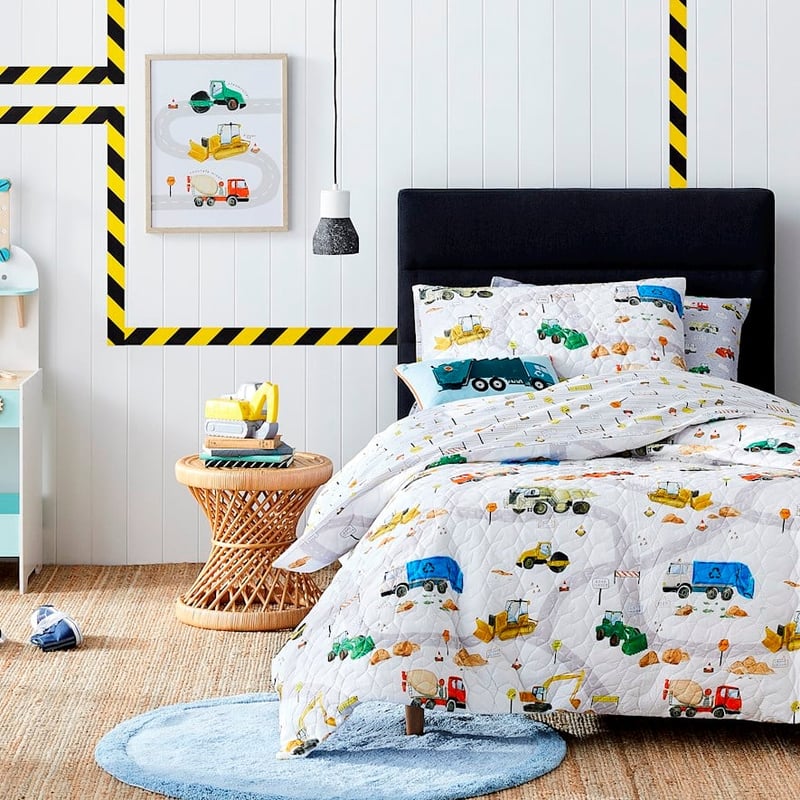 Truck Town Multi Quilted Quilt Cover Set