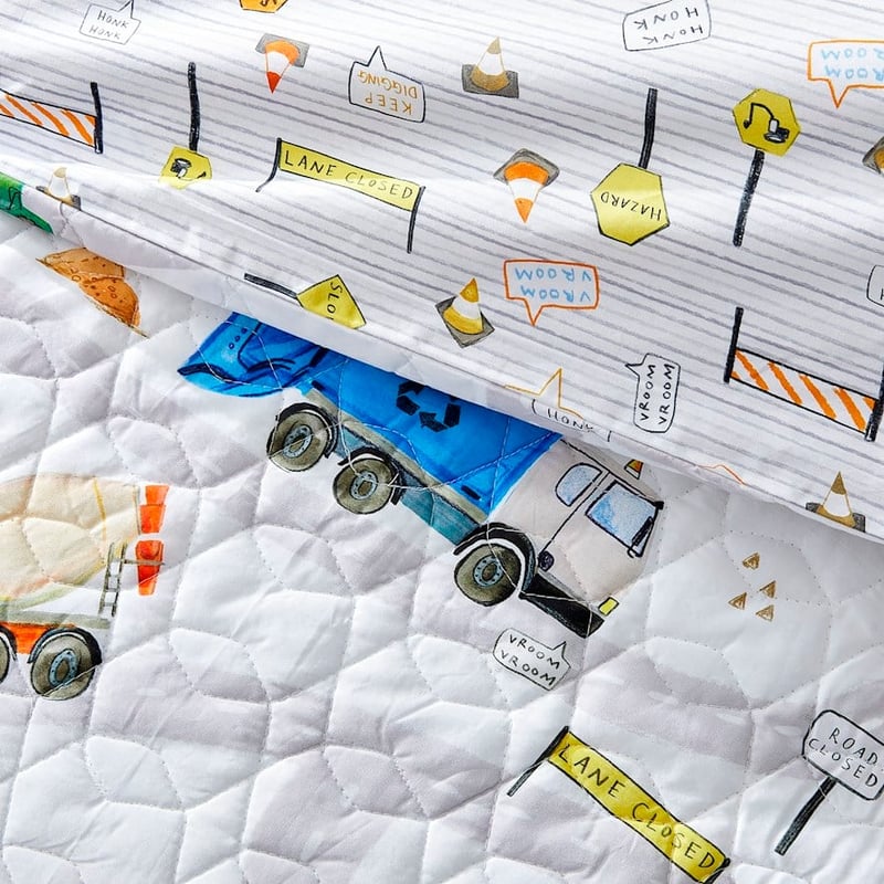 Truck Town Multi Quilted Quilt Cover Set