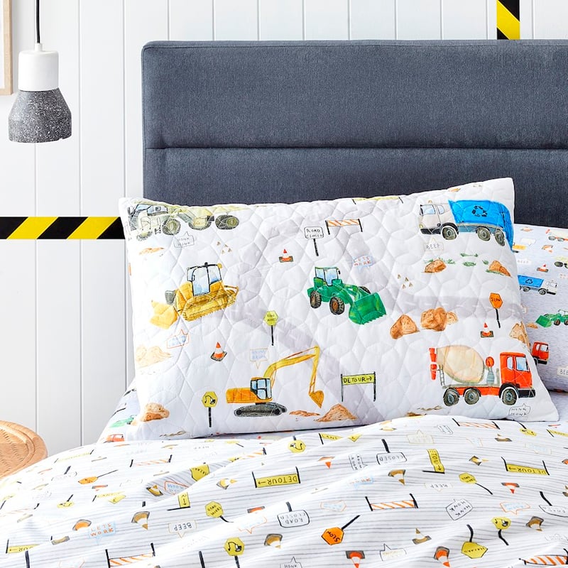 Truck Town Multi Quilted Quilt Cover Set