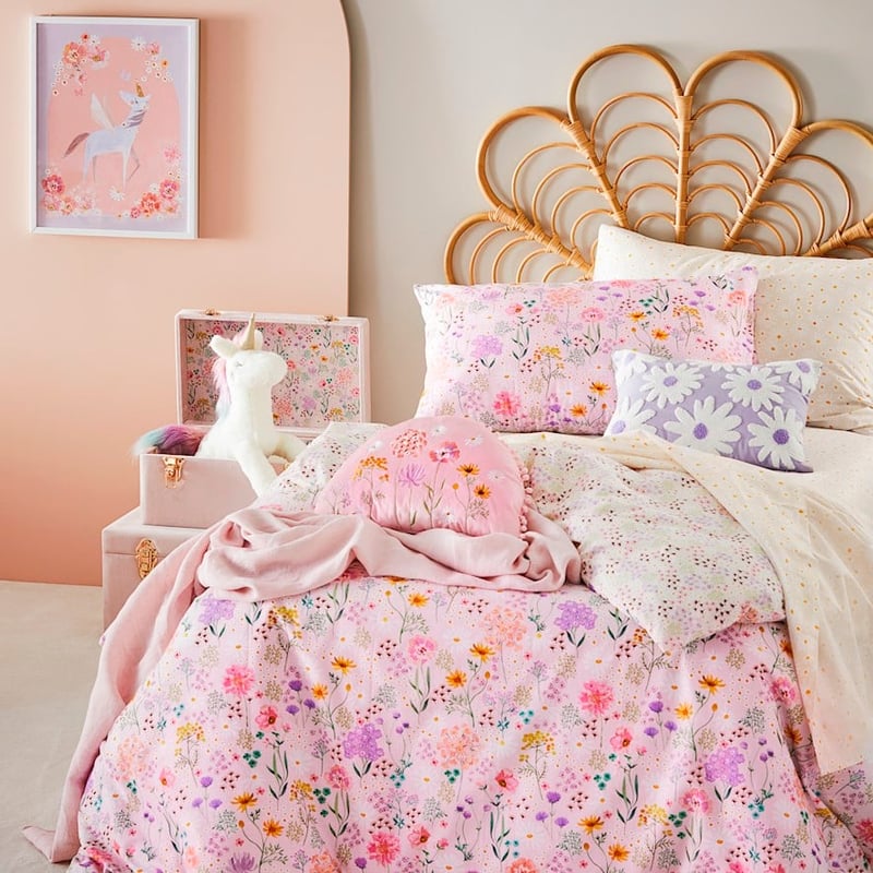 Sashas Garden Soft Pink Duvet Cover Set