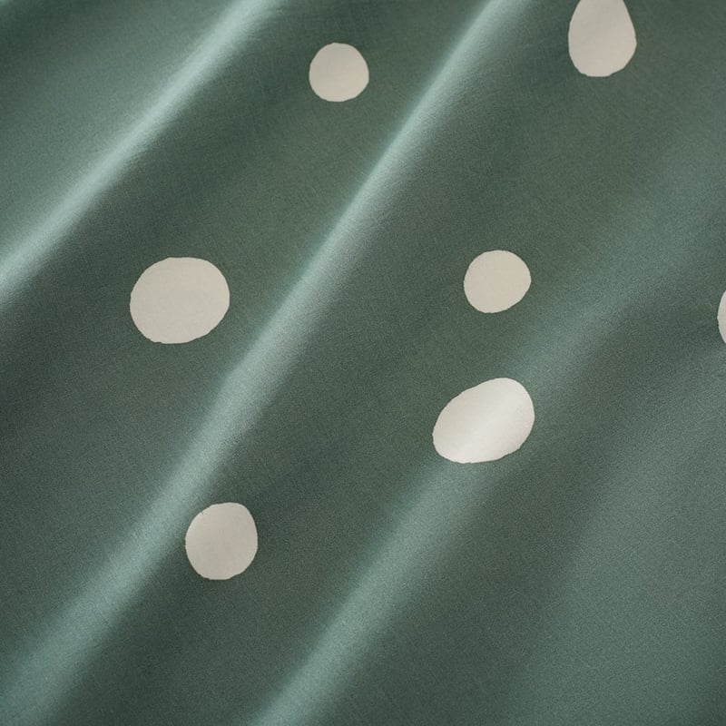Mark Tuckey Kids Polka Organic Bedlinen Cot Moss Quilt Cover Set