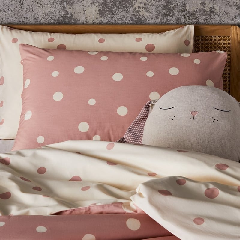 Mark Tuckey Polka Oatmeal Organic Quilt Cover Set