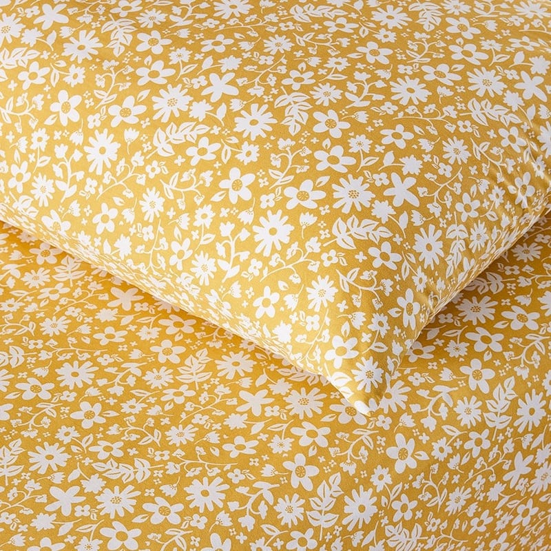 Harmony Floral Mustard Fitted Sheet Set