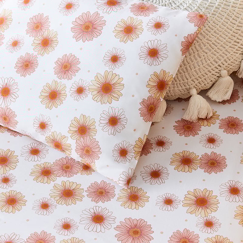 Daisy Chain Sunshine Organic Cotton Fitted Sheet Set