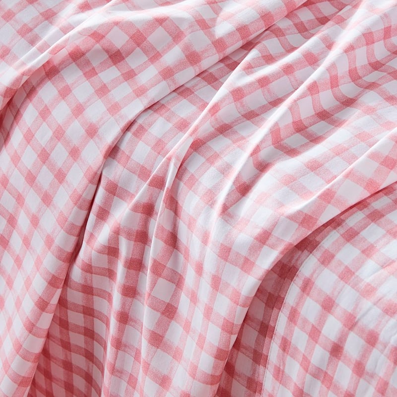 Gingham Pastel Pink Sheet Set