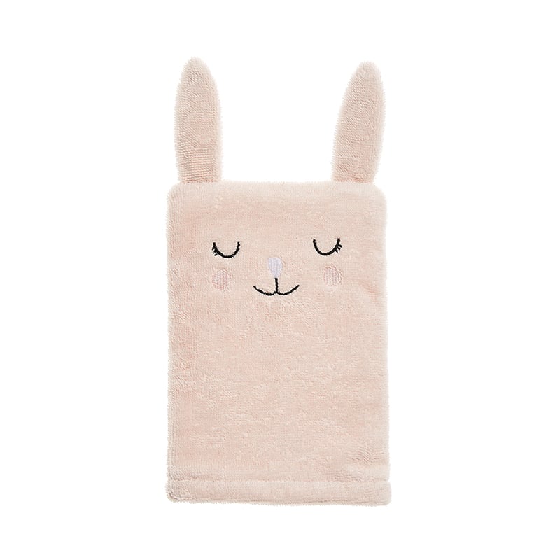 Pink Bunny Hooded Towel & Wash Mitt Set