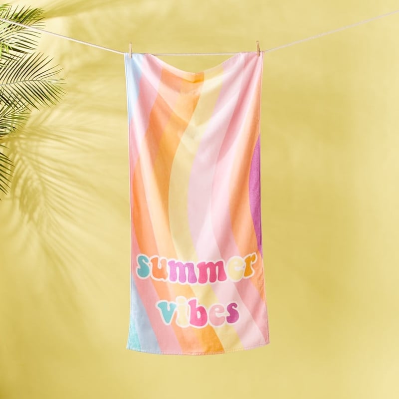 Summer Vibes Printed Beach Towel