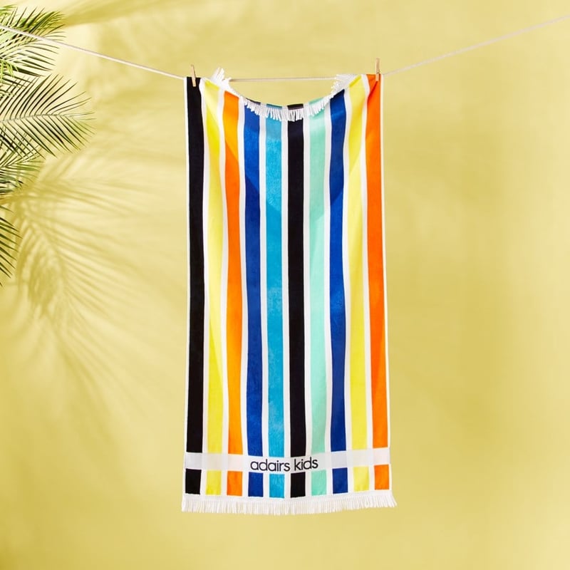 Velour Blue Stripe Beach Towel