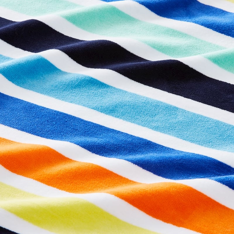 Velour Blue Stripe Beach Towel