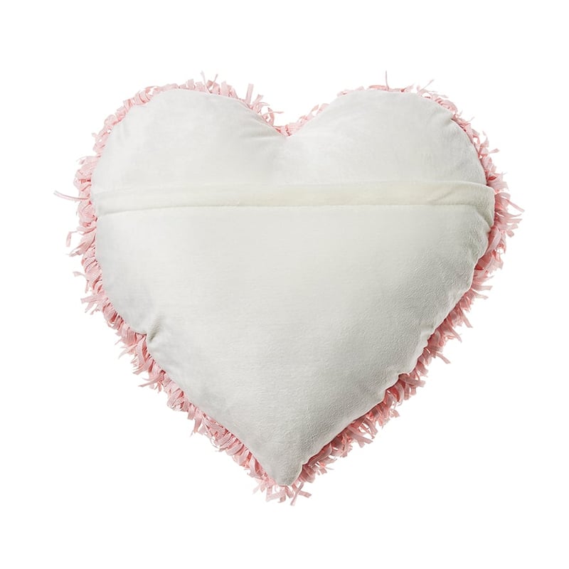 Ribbon Cushion Pink Fluffy Heart