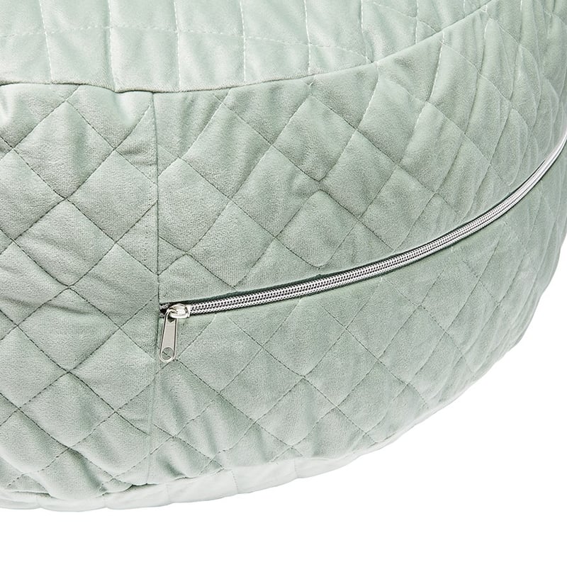 Moss Green Quilted Velvet Floor Cushion