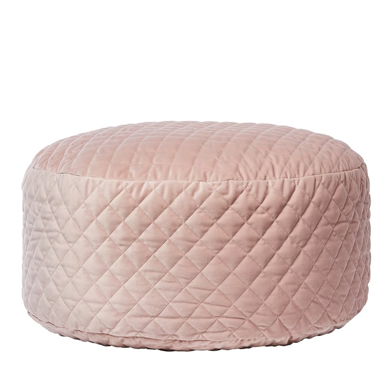 Floor Cushion Pink Quilted Velvet