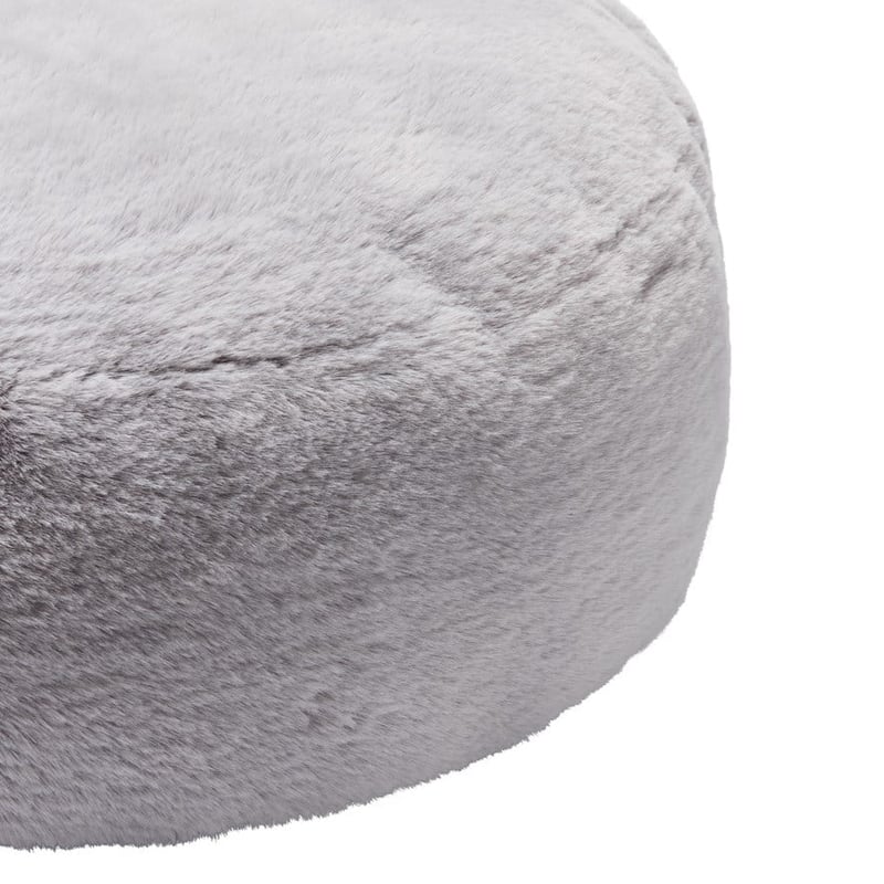 Faux Fur Grey Floor Cushion