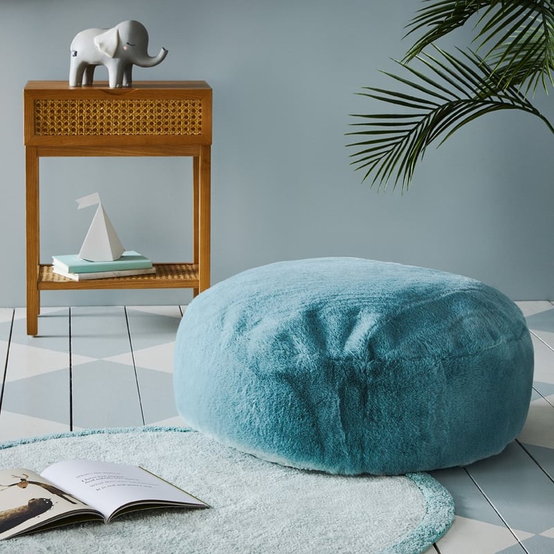 Faux Fur Soft Sage Floor Cushion