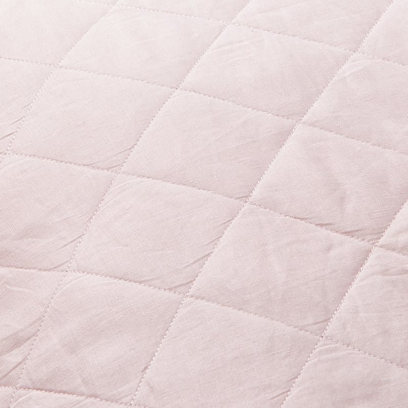 Vintage Wash Quilted Powder Pink Floor Cushion 