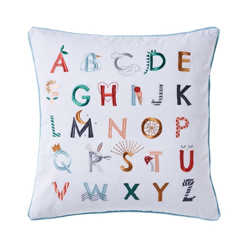 A Is For Embroidered Alphabet Cushion 