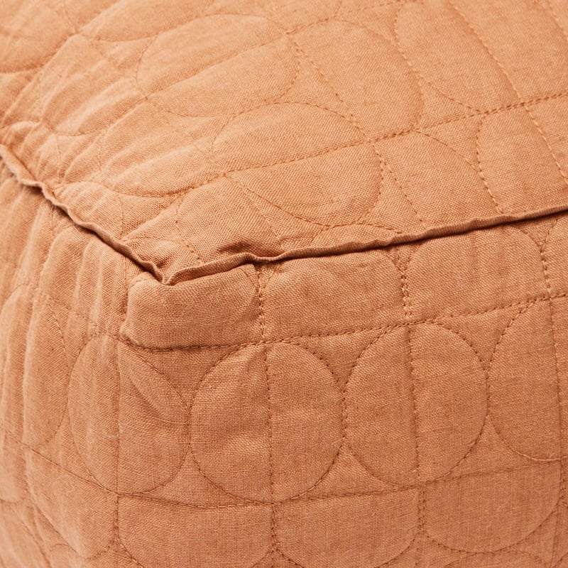 Vintage Washed Linen Caramel Floor Cushion
