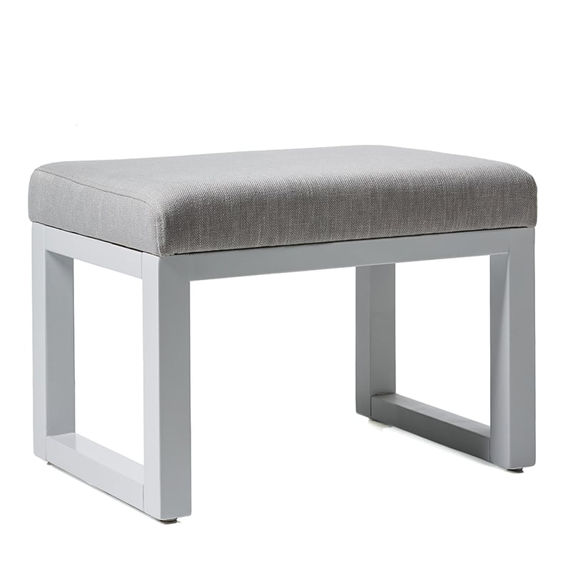 Carter Foot Stool Silver & White