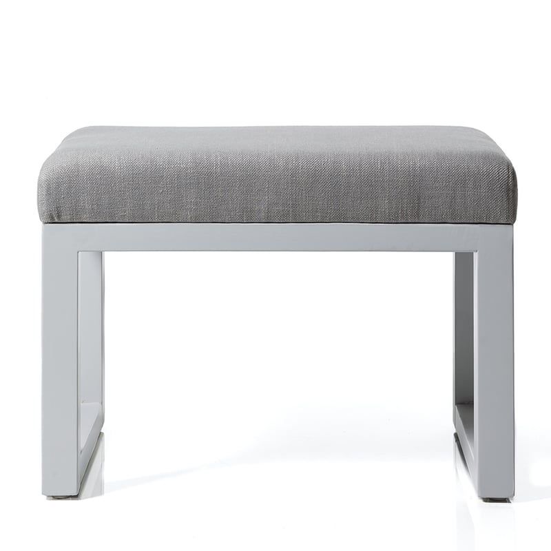 Carter Foot Stool Silver & White