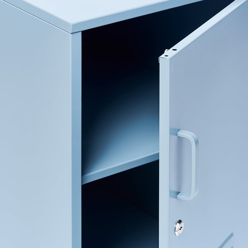 Blue Locker Side Table