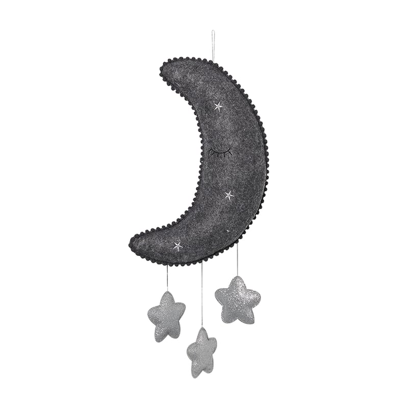 Hanging Moon & Stars Grey