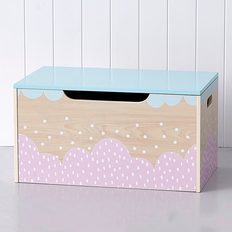 Belle Pink Timber Toy Box