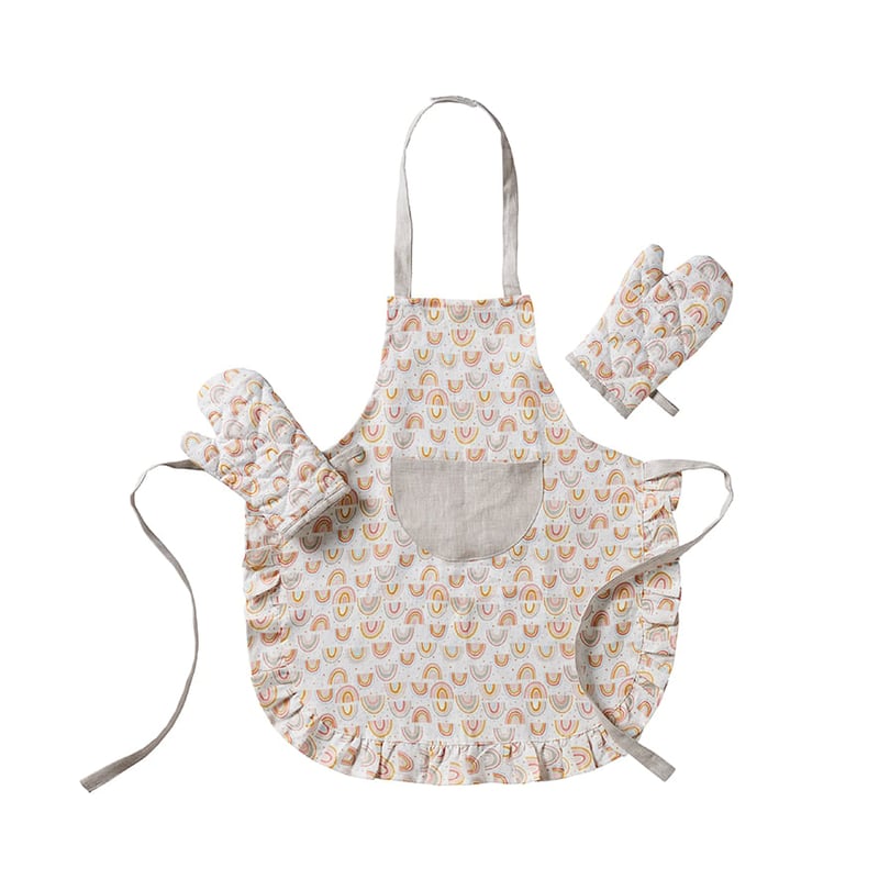 Kids Rainbow Apron & Mitt Set