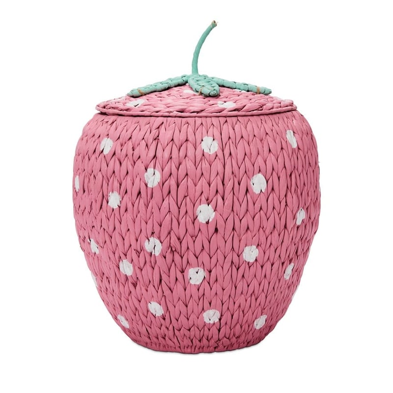 Strawberry Pink & Green Storage Basket