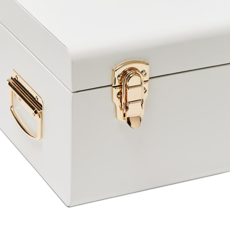 Metal Heirloom White Storage Trunks 