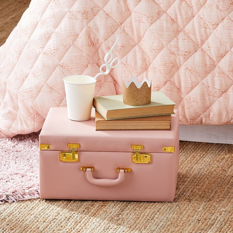Dotty Pink Storage Suitcase 