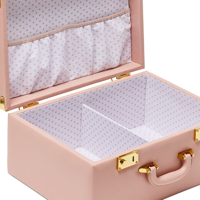 Dotty Pink Storage Suitcase 