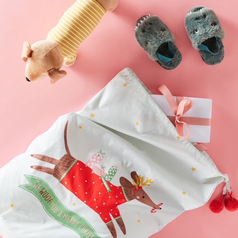 Xmas Woof you a Merry Christmas Santa Sacks 