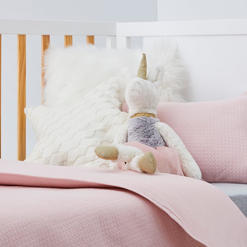 Sunday Quilted Jersey Cot Pink Quilt Cover Set