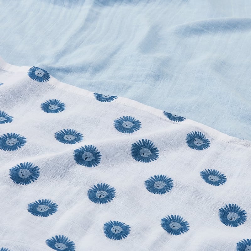 Little Lion Muslin Swaddle 2 Pack Gift Box 
