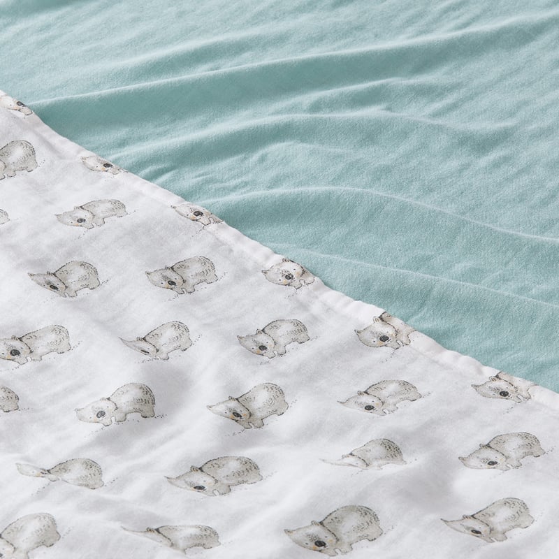 Cotton Muslin Wombat Swaddle Wrap Pack of 2 Gift Box