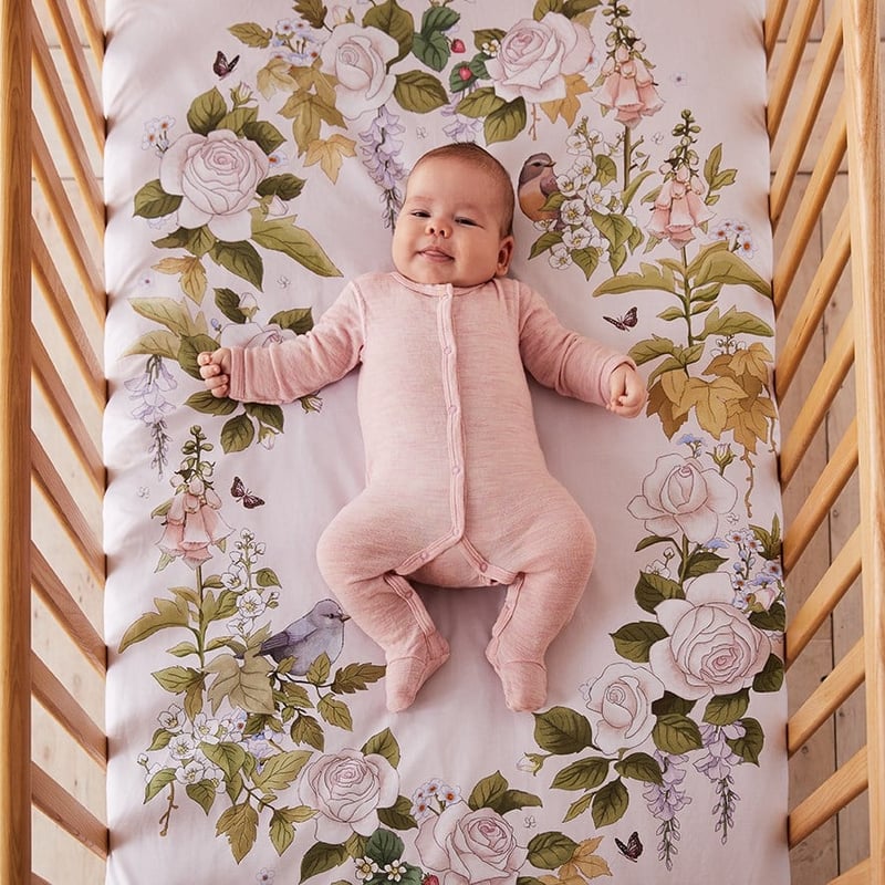 Fleur Harris Wreath Of Dreams Rose Fitted Sheet Cot 2 Pack