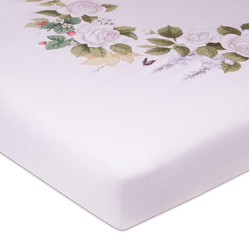 Fleur Harris Wreath Of Dreams Rose Fitted Sheet Cot 2 Pack
