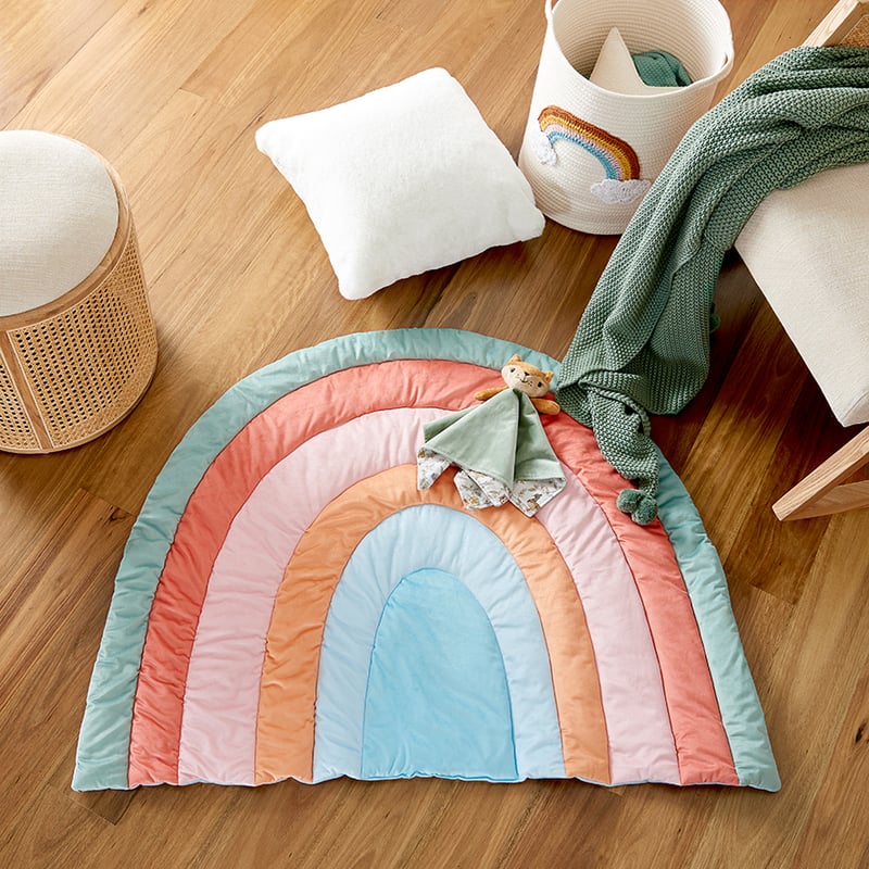 Rainbow Desert Velvet Quilted Play Mat