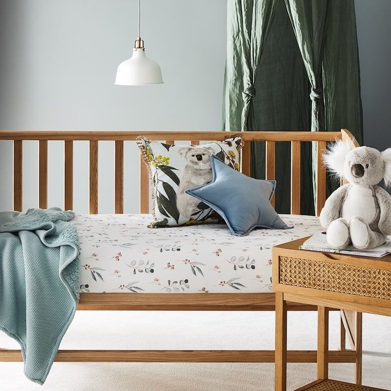 Native Leaves Gum Leaf Organic Cotton Jersey Fitted Sheet Pack of 2