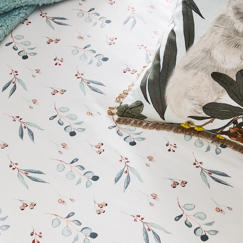 Native Leaves Gum Leaf Organic Cotton Jersey Fitted Sheet Pack of 2