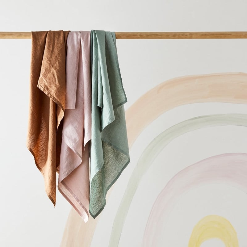 Vintage Washed Linen Eucalyptus Swaddle 