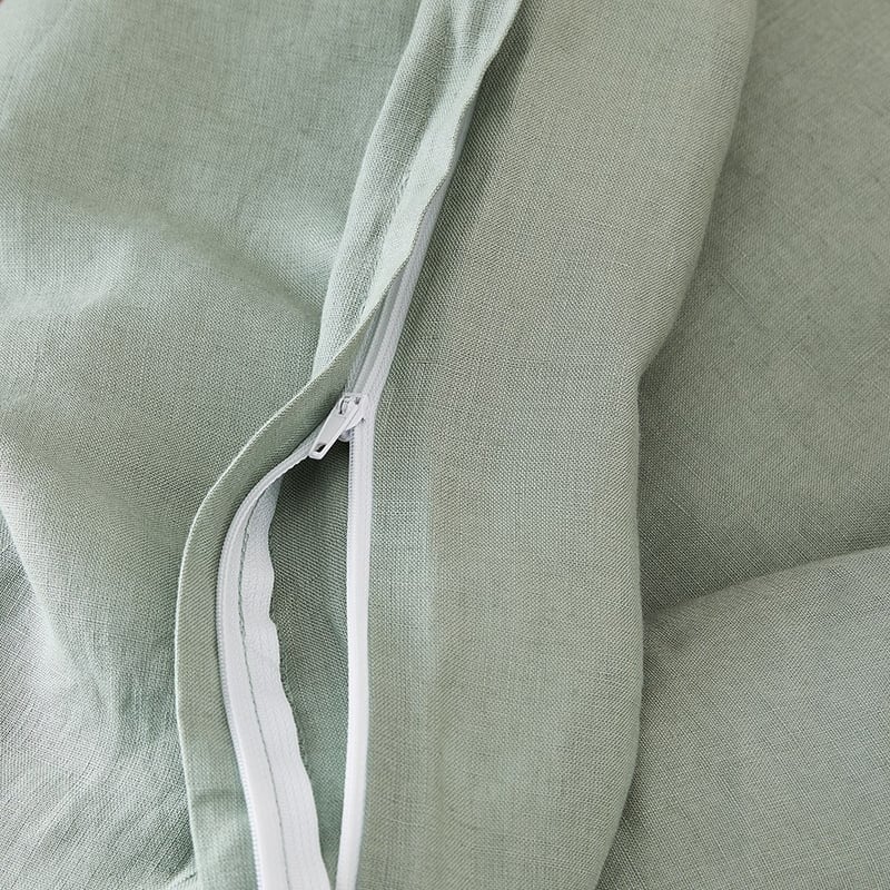 Vintage Washed Linen Cot Eucalyptus Quilt Cover Set