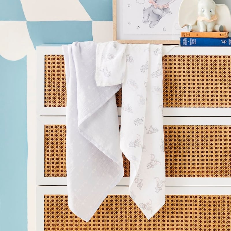 Dumbo Muslin White Dumbo 2 Pack