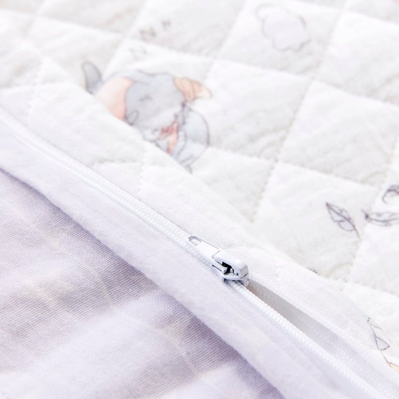 Dumbo Quilted White Cot Quilt Cover Set