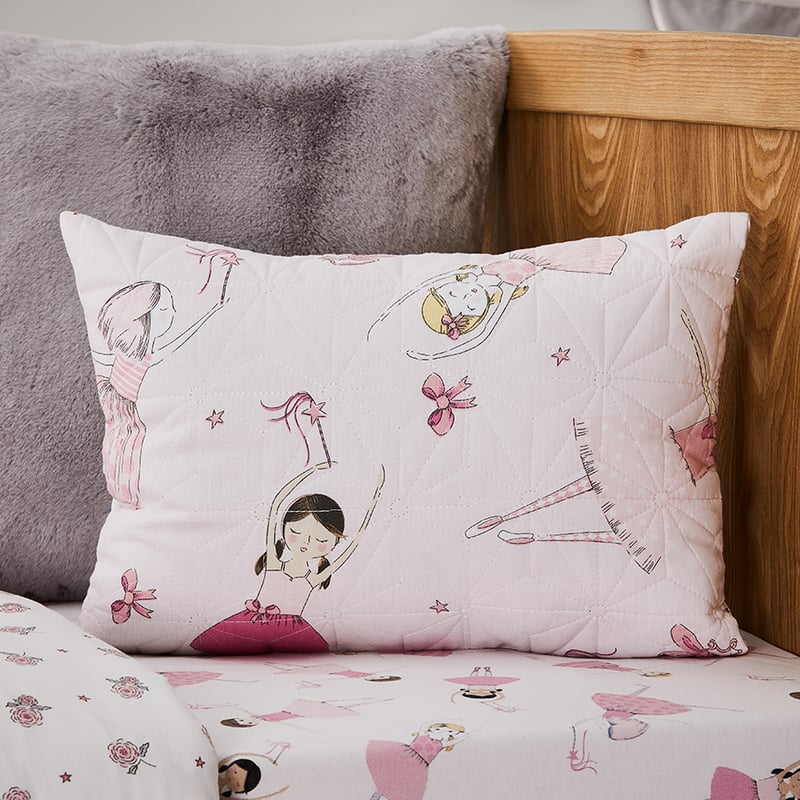 Anna Ballerina Quilted Pink Cot Quilt Cover Set