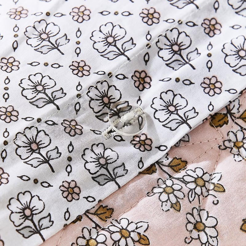 Clementine Quilted Pink Cot Quilt Cover Set