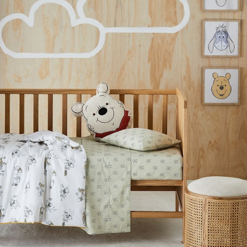 Disney Winnie The Pooh Fern Cot Sheet Set